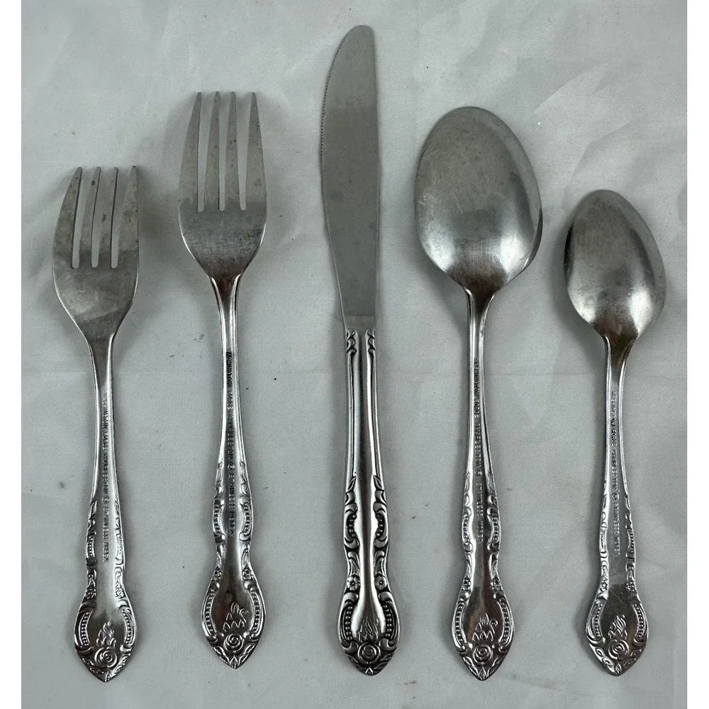 Washington Forge Charleston Classic Silverware Flatware 5Pc Place Setting Vtg